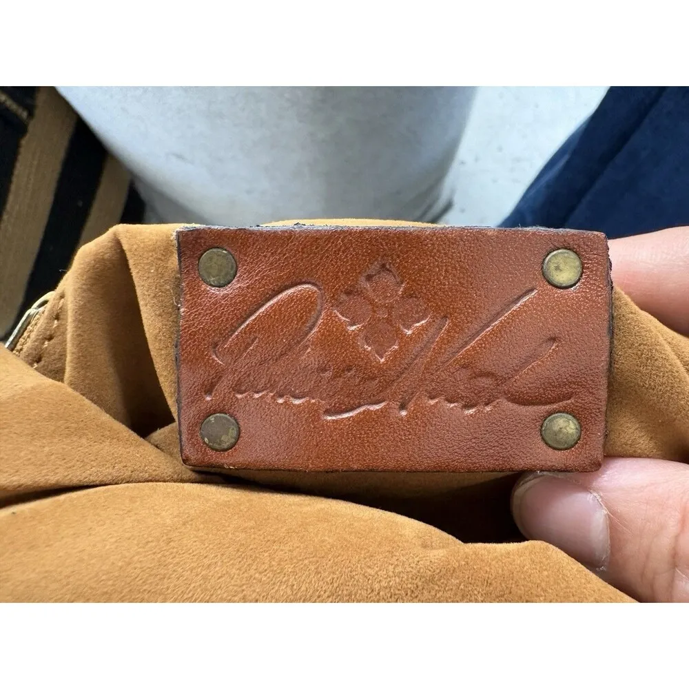 VTG Patricia Nash Valerie Brown Leather Magnet Fold Over Clutch Wristlet HandBag - Image 10