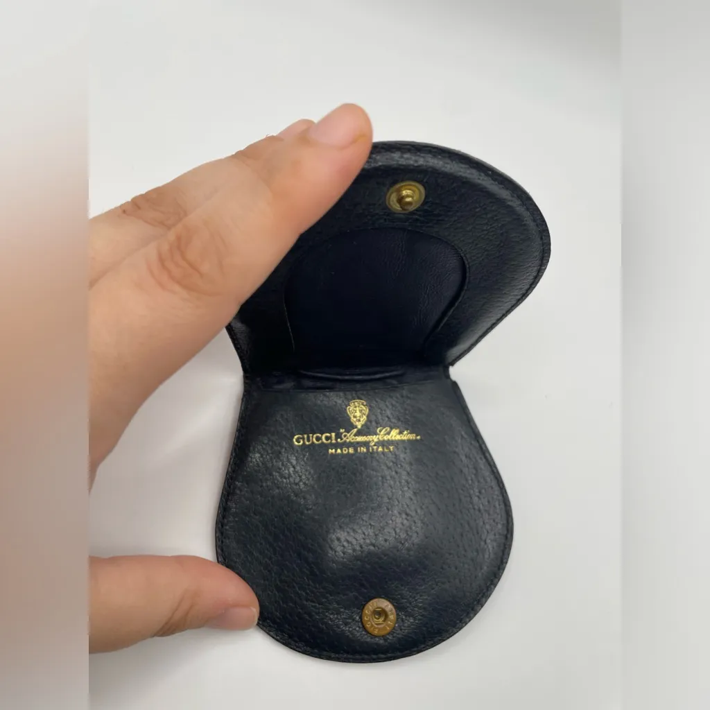 Gucci Coin Purse GG Coated Brown Canvas Web Navy & Red Stripe - Vintage - Image 11