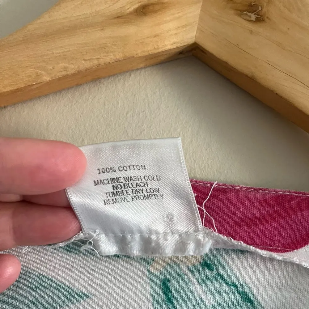 Vintage Aileen USA Floral Button Shirt M 80s 90s Cotton Cottagecore Top White Size M - Image 3