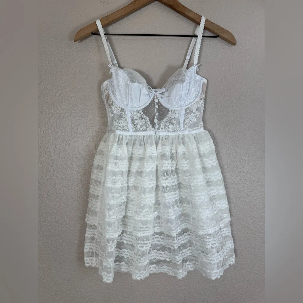 For Love & Lemons Love Story Slip Dress in White size XS NEW $159 VS Bride - Image 11