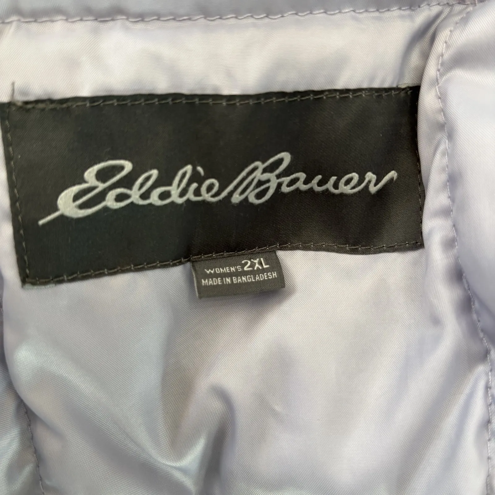 EDDIE BAUER Quilted Puffer Down Jacket Womens 2XL‎ Purple EB650 Lightweight Snap - Image 7