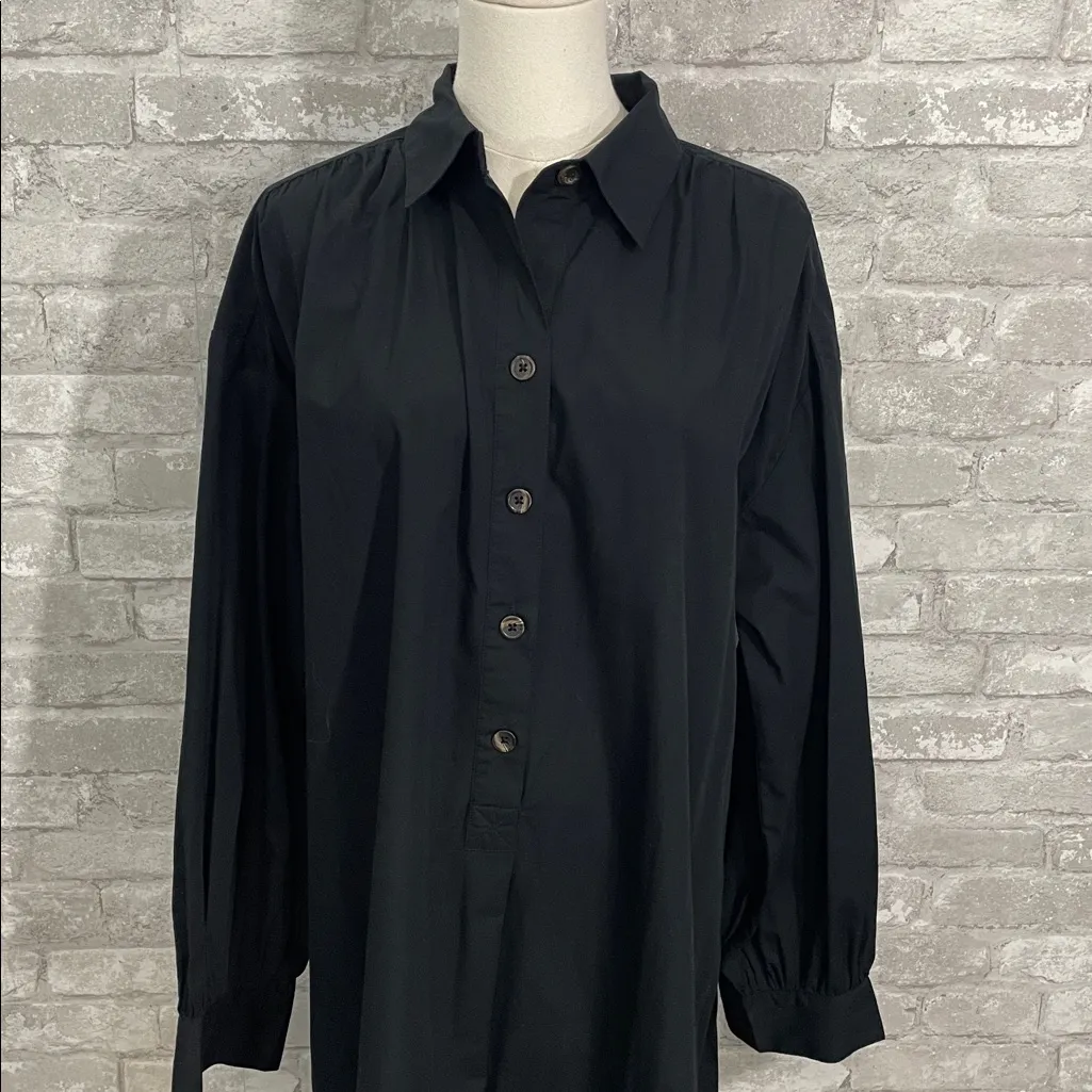Banana Republic Black Cotton Poplin Shirtdress Dress - Image 3