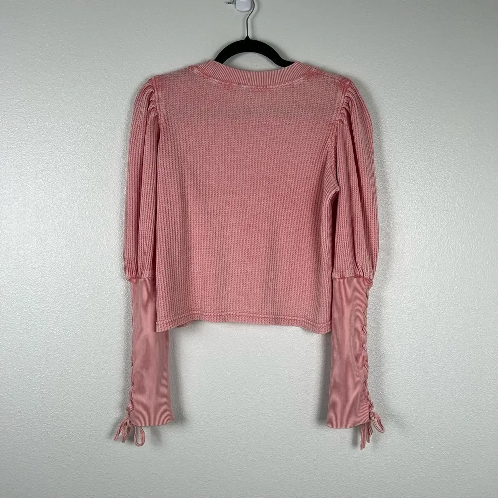 Free People Tasha Puff‎ Sleeve Thermal Top Sz XS - Image 7