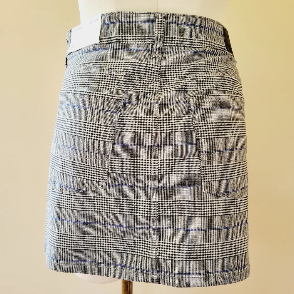 American Eagle plaid 90s schoolgirl denim mini skirt size 6 - Image 6