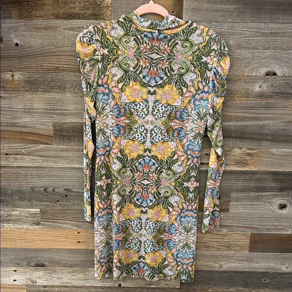 Misa Los Angeles Storms Mesh Mini Dress in Electric Ditsy Mesh Print Small NWT - Image 7