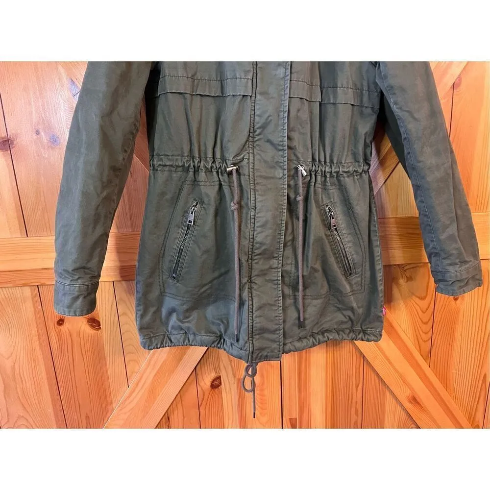 Levi's Womens Sherpa Lined Parka Jacket W/ Hood Full Zip Size Small (4493) - Image 5