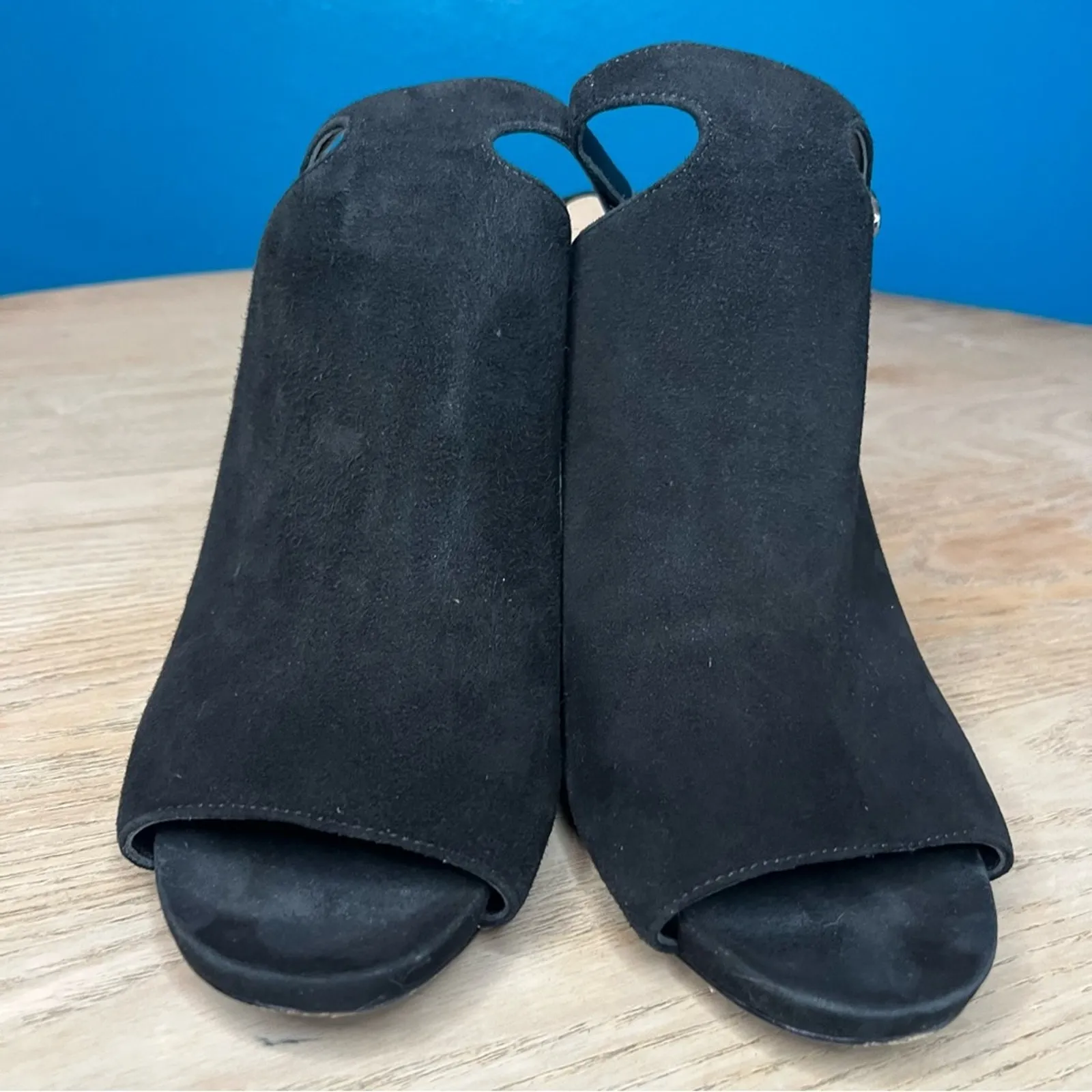 Via Spiga Prim Block Heeled Sandal Black Suede Mule Block Heel Women’s Size 9.5 - Image 7