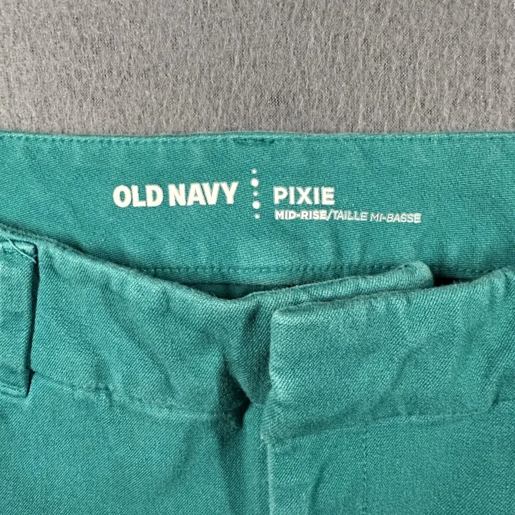 Old Navy Pixie Pants Womens Size‎ 4 Green Emerald Mid Rise Skinny Stretch Work - Image 5