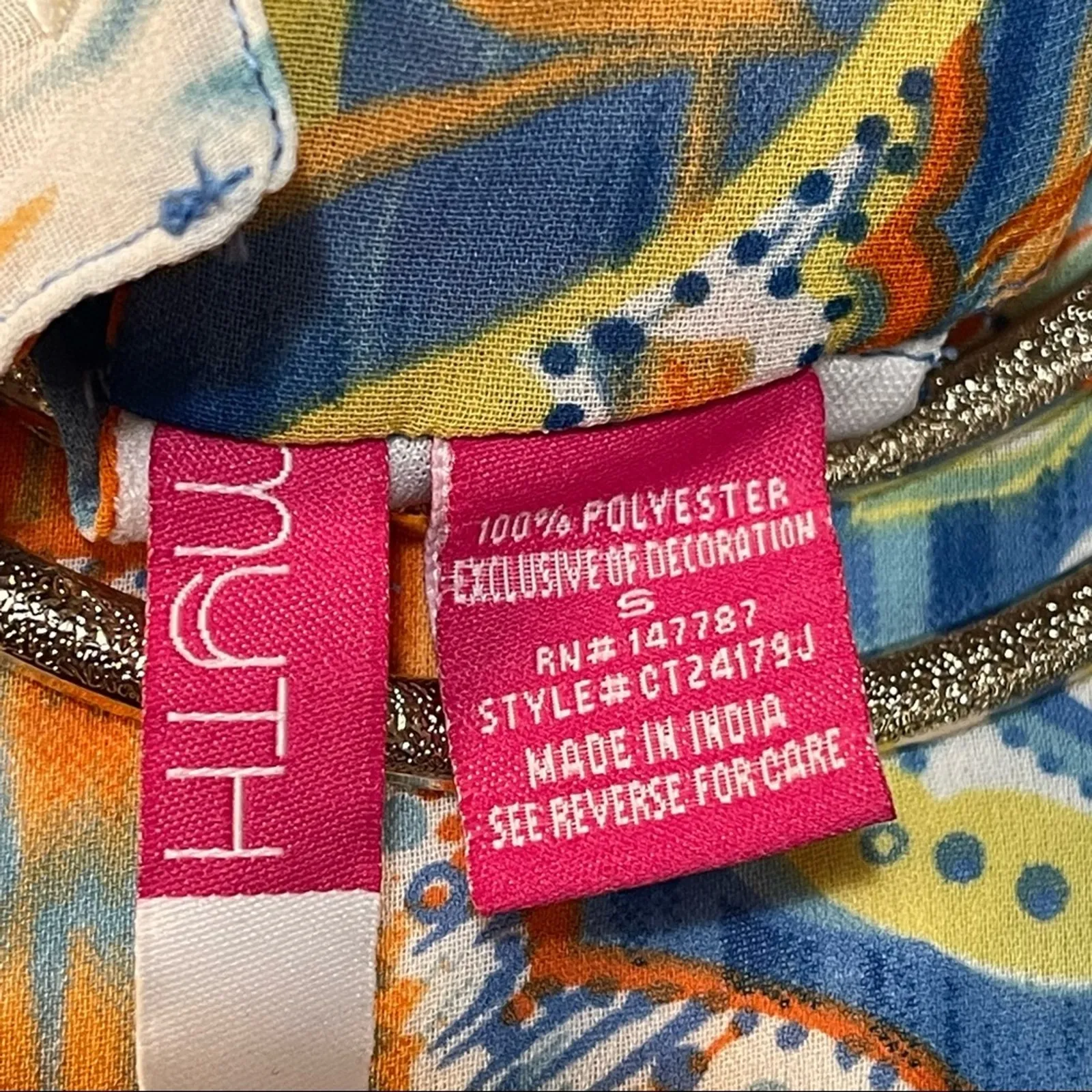 Myth Bohemian Halter Midi Dress Psychedelic Floral Multicolor Women's Size S Blue - Image 6