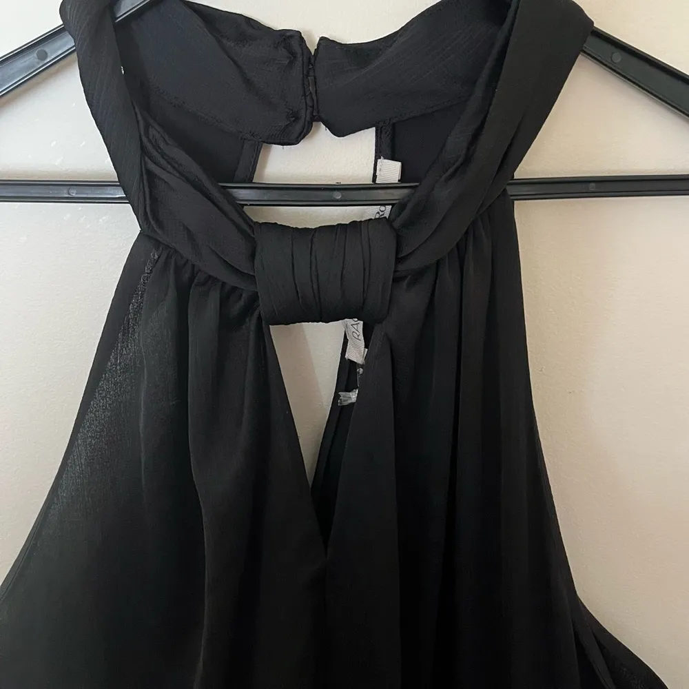 Rachel Rachel Roy Black Dress High Keyhole Neckline Halter Top Flowy Midi 14 - Image 3