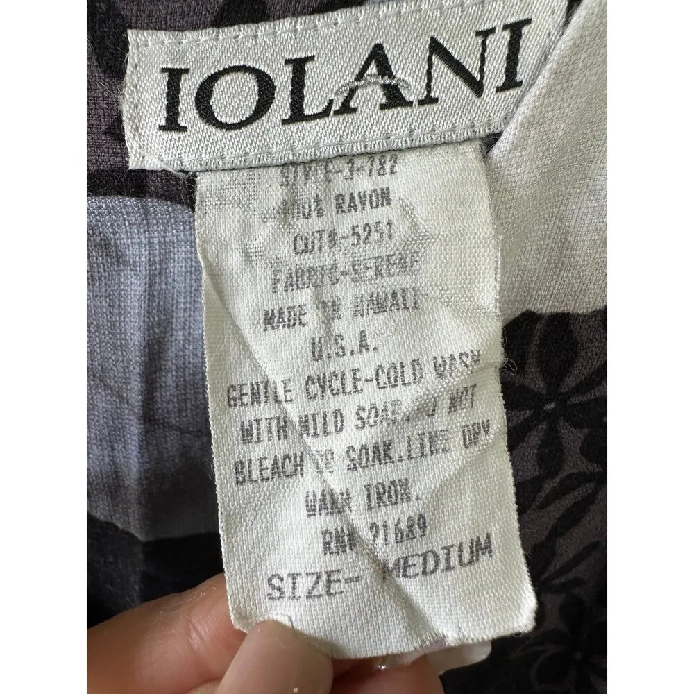 Iolani Women's Hawaiian Tropical Floral Surplice Empire Waist Midi Dress M Black Size M - Image 4