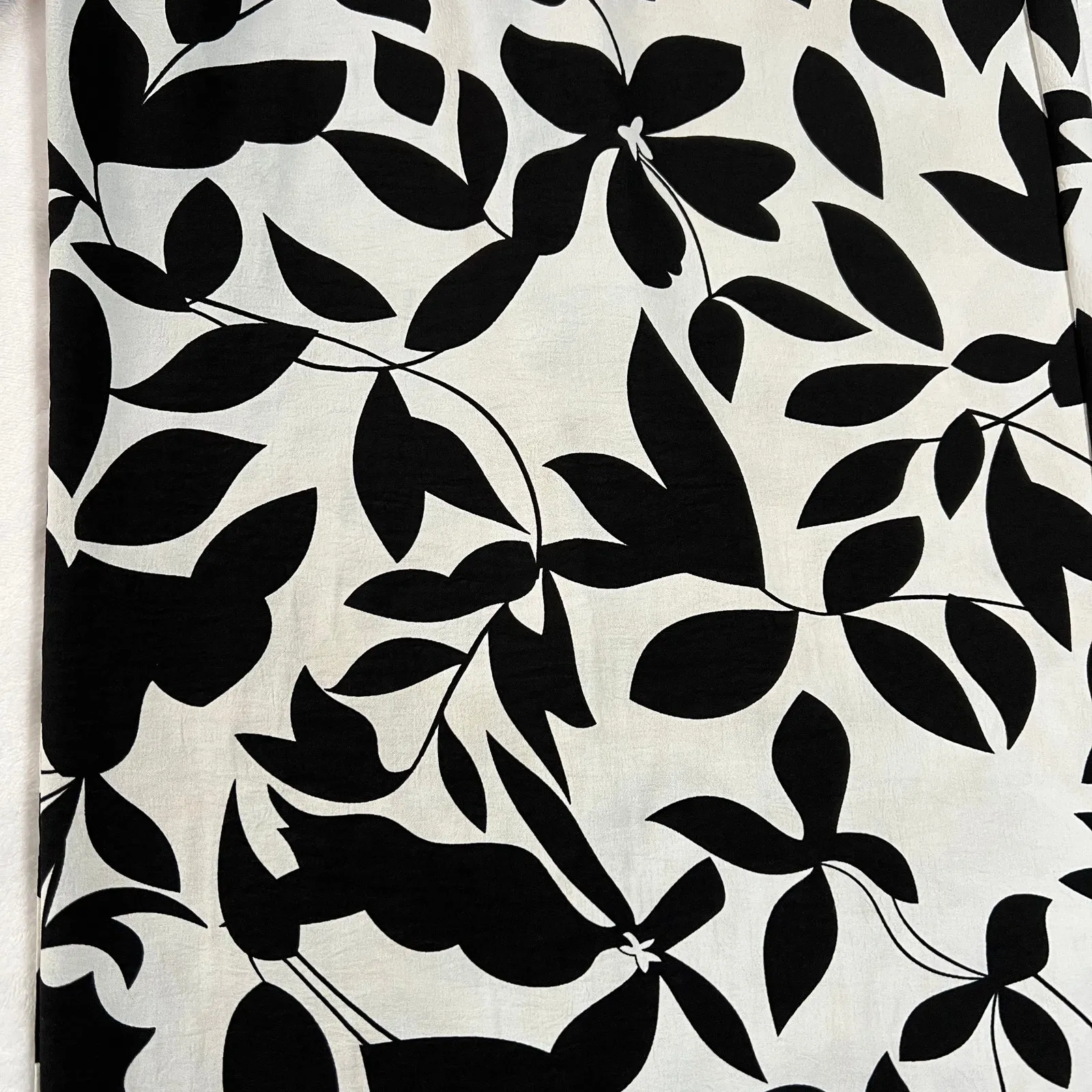 Women's High Rise Leaf Print Wide Leg Pants Size 4XL Easter Party Lightweight White - Image 6