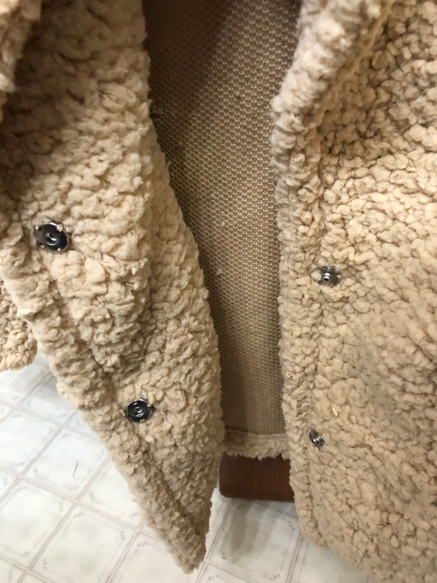 Sherpa Teddy Jacket Tan - Image 3