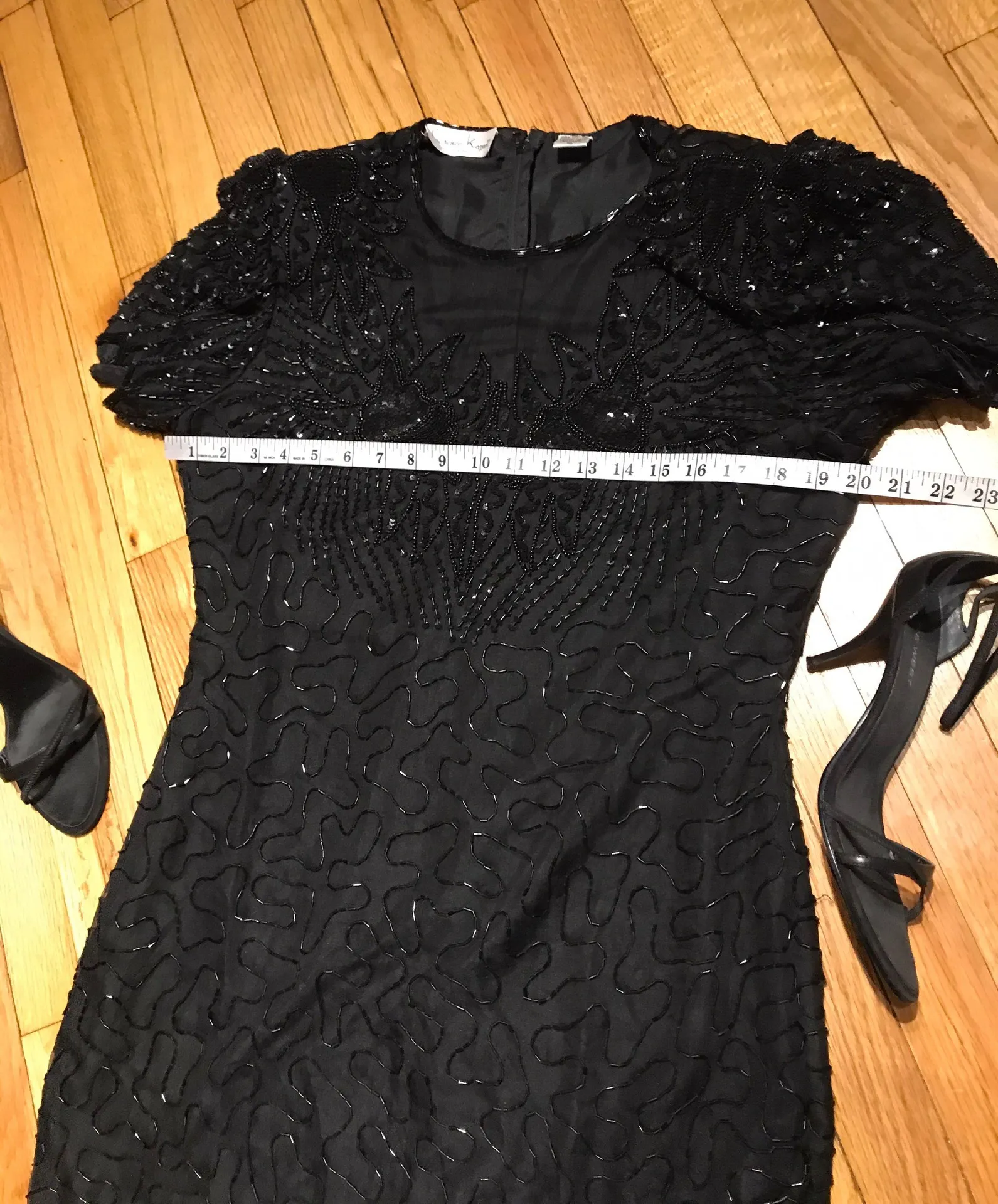 Vintage Beaded Midi Dress Embellished - Image 8