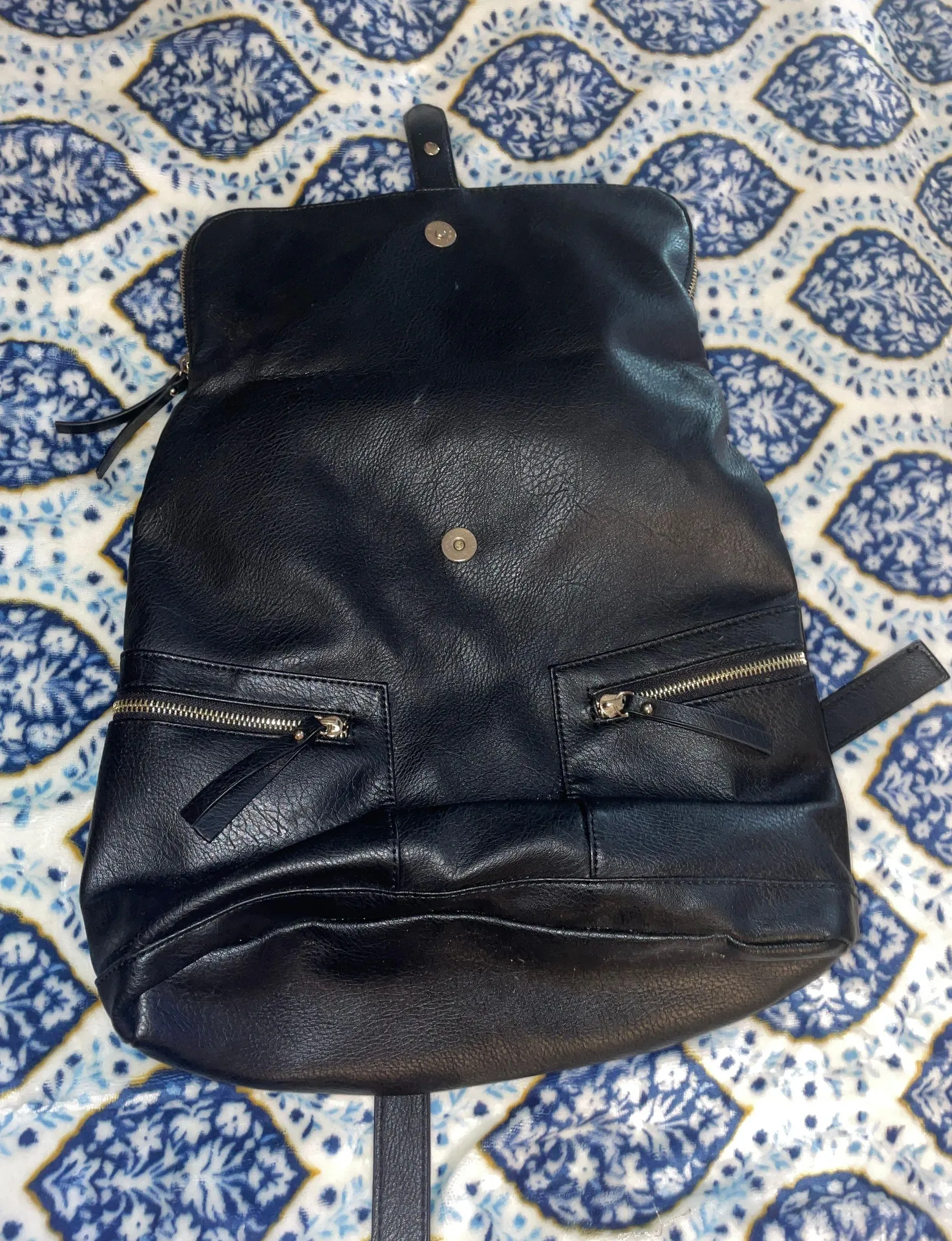 Black Leather Back Pack - Image 2