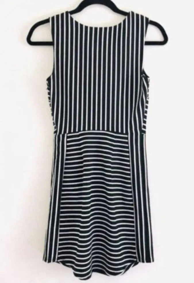 Urban Outfitters Dress S Mini Stripe Ponte Bodycon Black White - Image 10