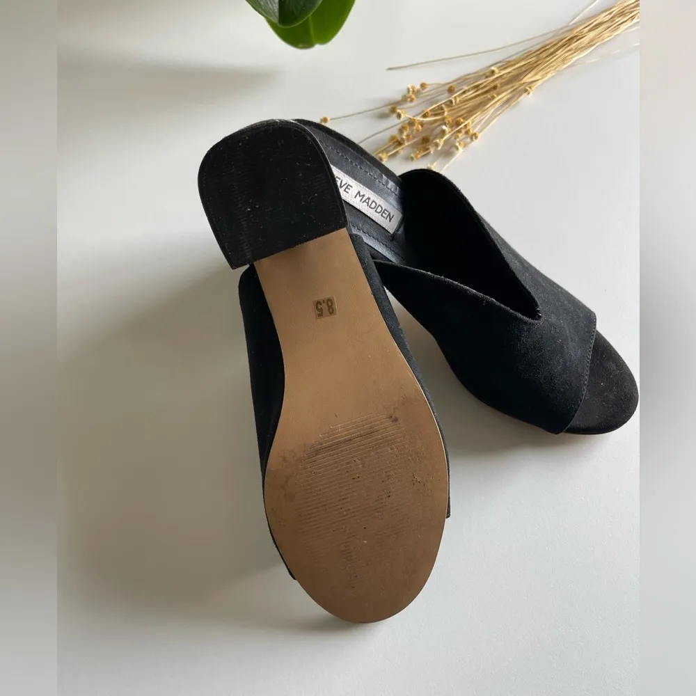 Chance  black suede block heel slides sandals - Image 6