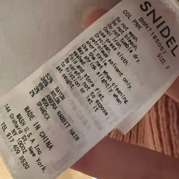 SNIDEL Blush Pink Peplum Rabbit Hair Wool Blend Pearl‎ Button Cardigan Size S - Image 5