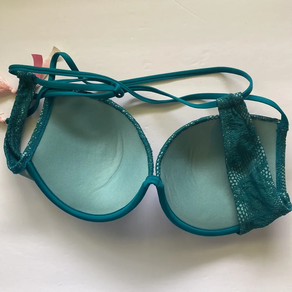 Victoria’s Secret boho lace crochet padded push-up tassel bikini, size 36C large - Image 3