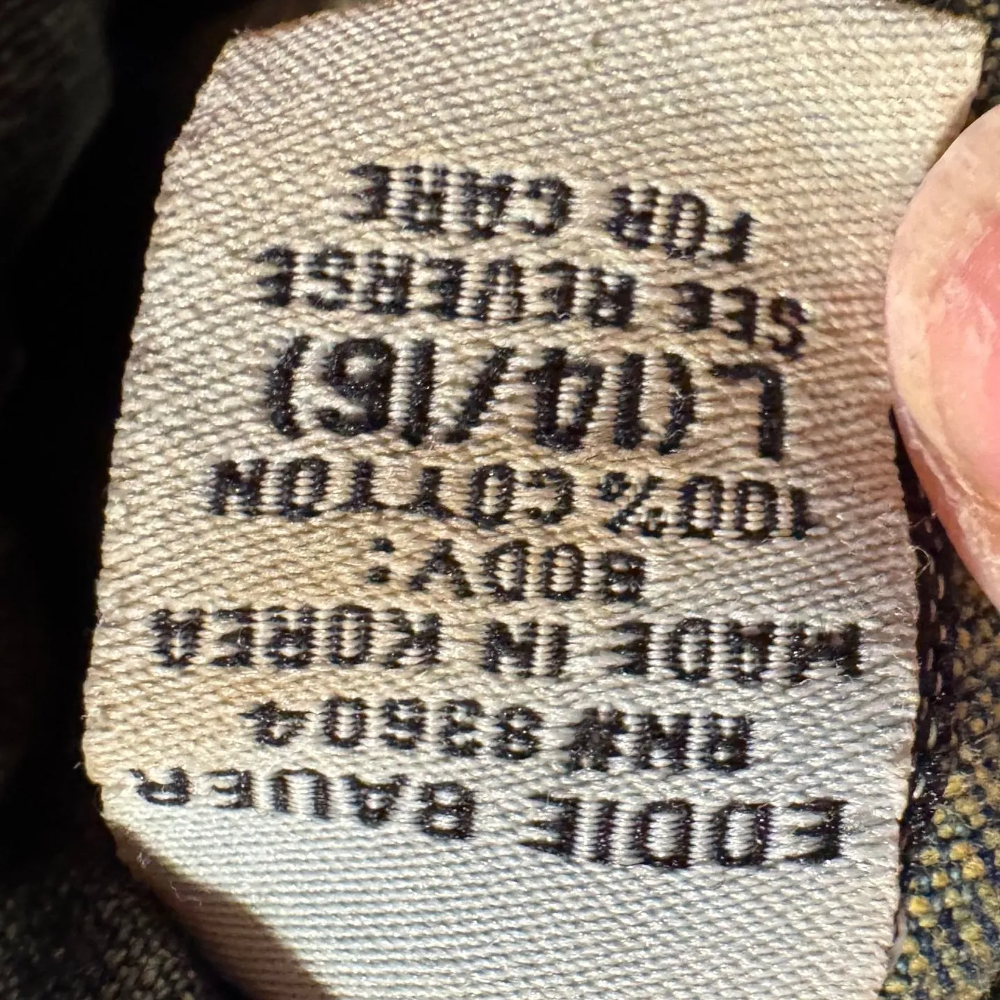 Eddie Bauer True Vintage L  90's 100% Cotton Denim Distressed Trucker Jacket - Image 12