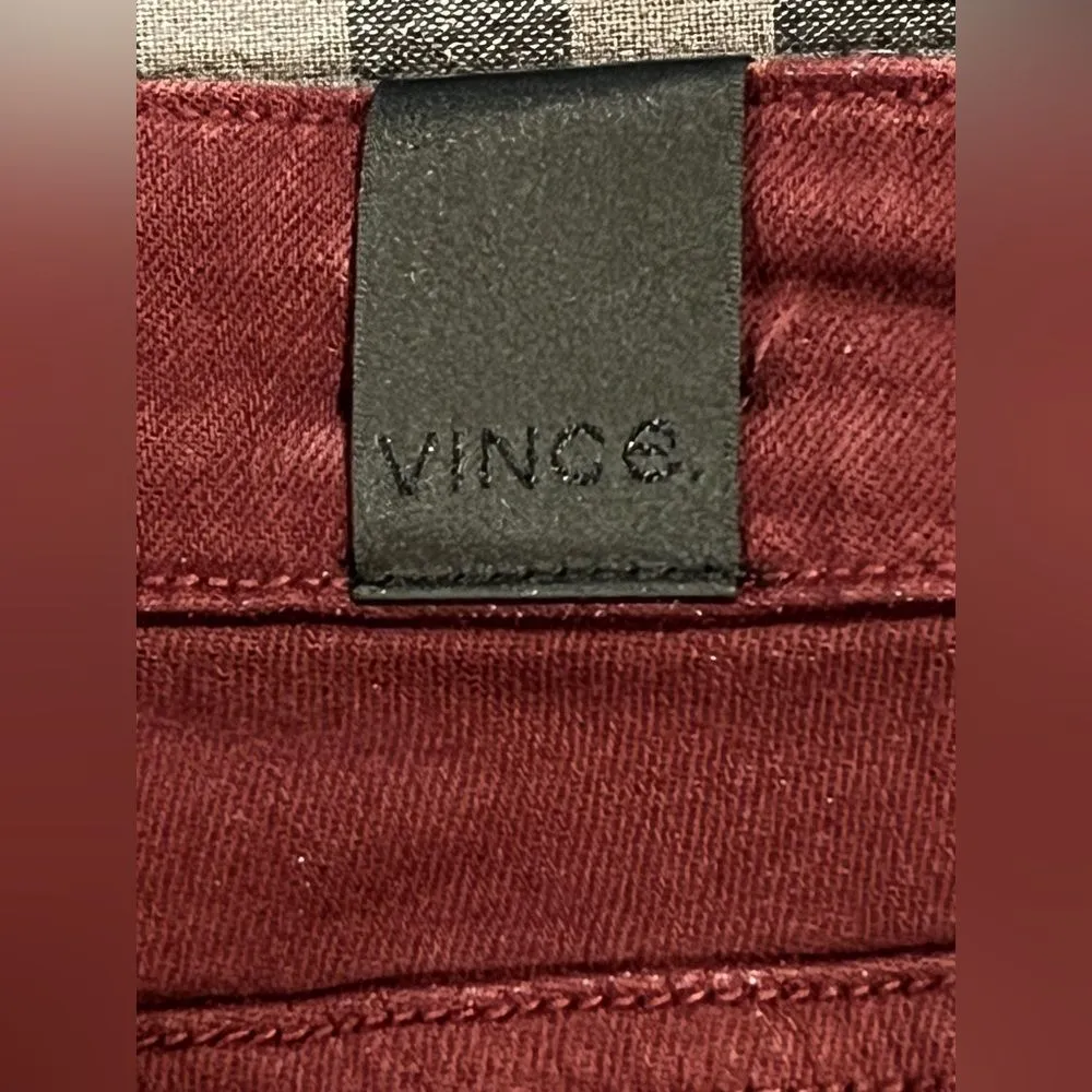 Vince Cotton Blend Riley Legging Jeans Pants Sz. 25 Burgundy - Image 3