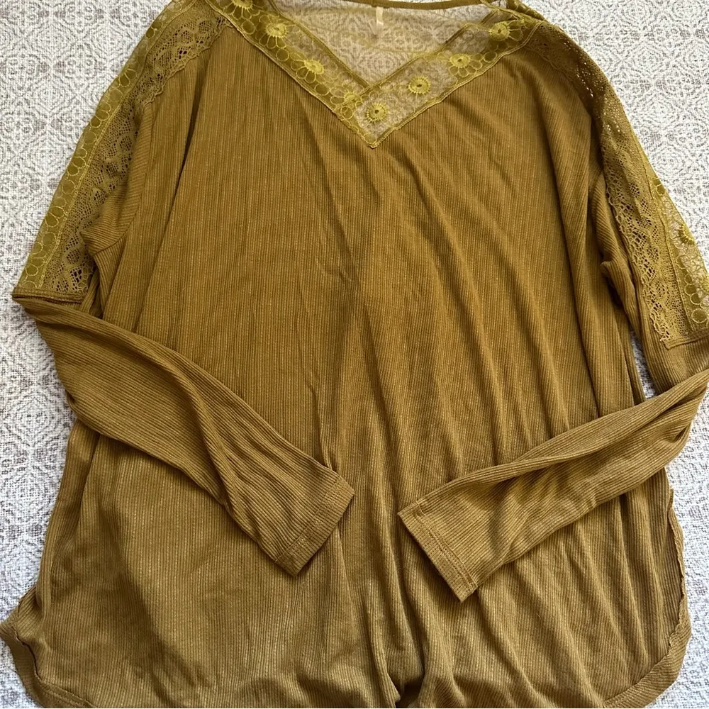 Free People Lola Lace Trim Top In Alchemy Khaki - Image 5