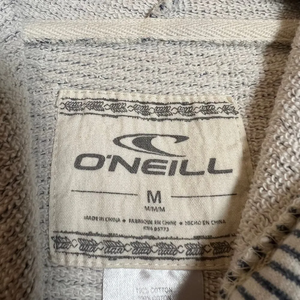 O'Neill Stripe French Terry Pullover Sweatshirt Hoodie Size Medium Beach Coastal - Image 4