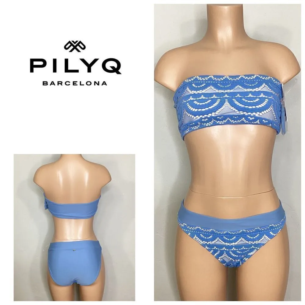 New PilyQ sky blue bikini set. D-top(large)/L- bottom. Normally $160 - Image 2