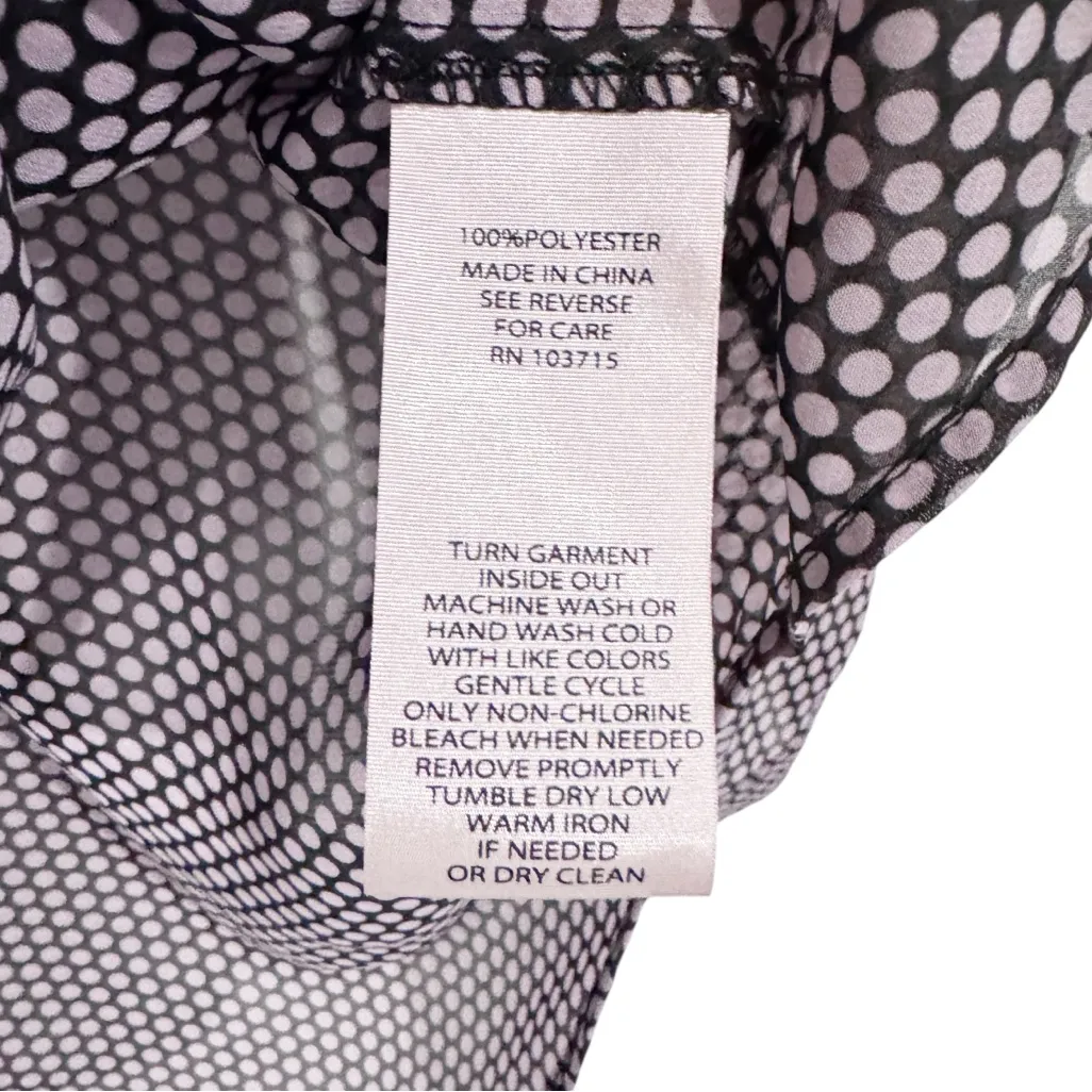 NANETTE LEPORE LIGHT PINK NAVY BLUE PRINT BUTTON UP TOP SZ M - Image 8