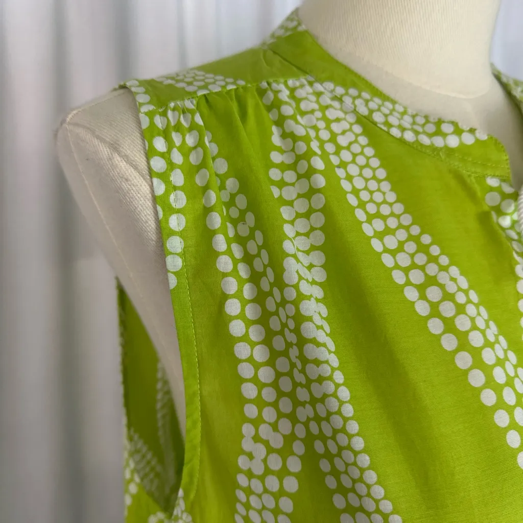 Dalin Sleeveless Boho Dress Lime Green Print (1058) Size 2X - Image 9