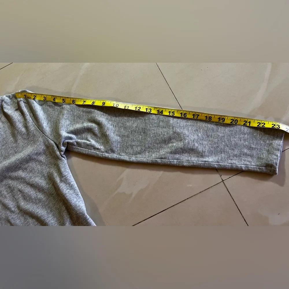 J. Crew basic long sleeve peplum tee gray Size S big cotton lightweight - Image 9