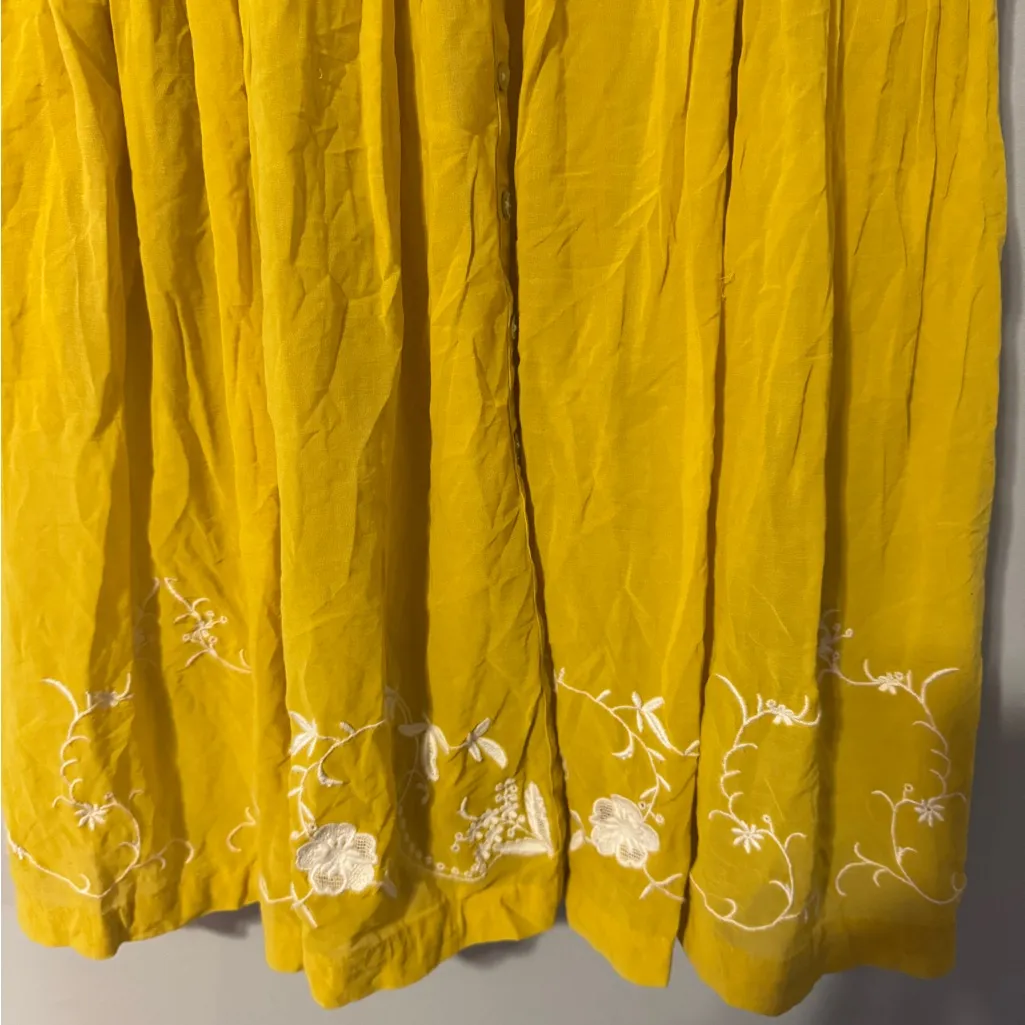 Moulinette Soeurs Vetements Sleeveless Button Down Collared Vibrant Yellow Dress - Image 6