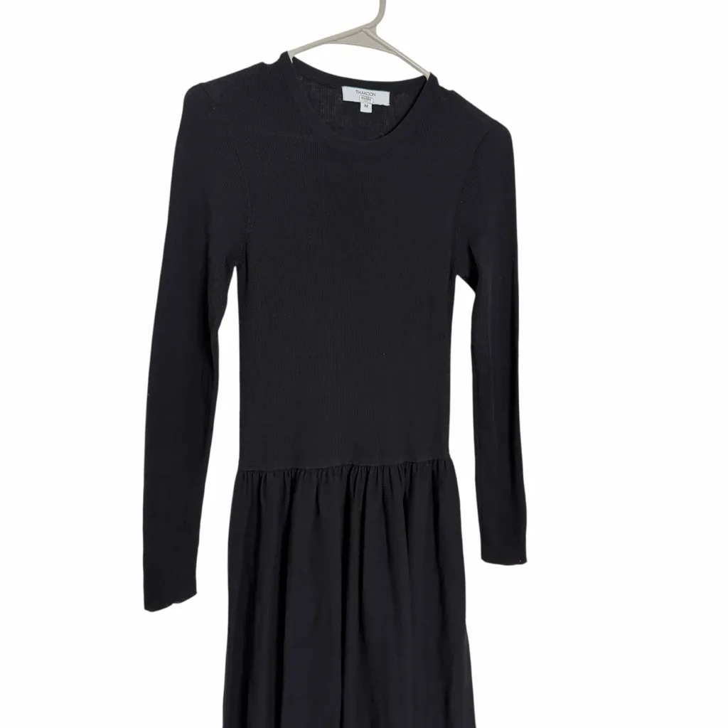 Thakoon Drop Waist Midi Dress Black Size M - Image 5
