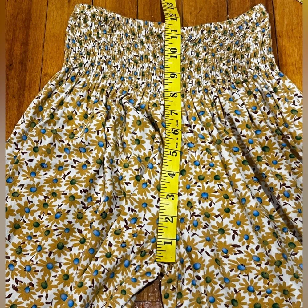 Mexicali Blues Boho Floral Printed Penny Lane Pants Size S/M Golden Yellow - Image 2