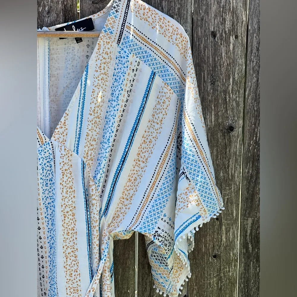 Lulus graceful grace blue print Midi dress White Size XS - Image 9