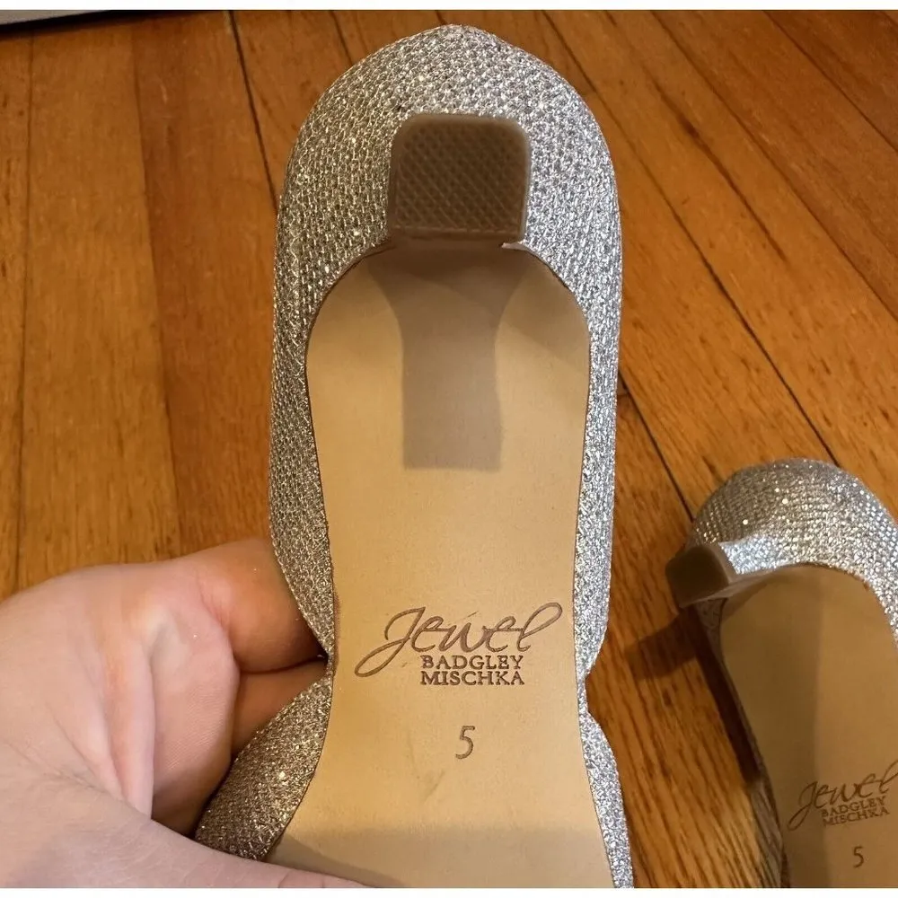 Jewel Badgley Mischka Dotty Glitter D’orsay Kitten Heel Size 5 EUC - Image 8