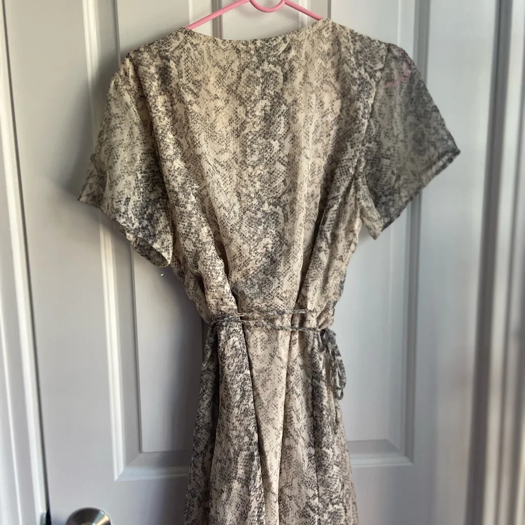 Abercrombie & Fitch Elegant Snake Print Wrap Dress - Image 6