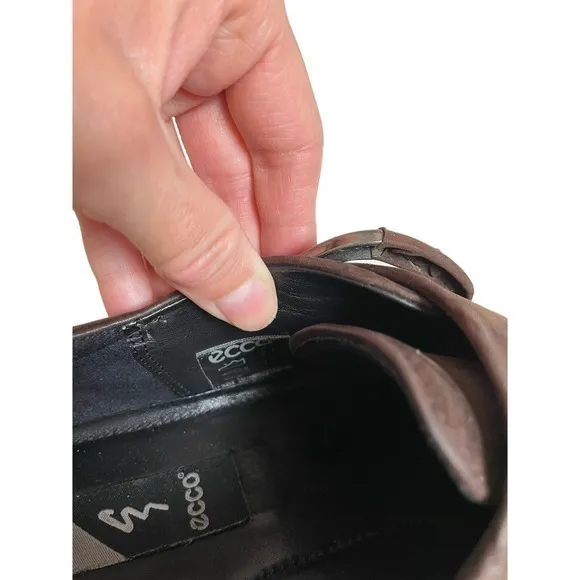 Ecco Nubuck‎ Suede Brown Leather Monk Strap Buckle Dark Brown Suede Women - Image 10