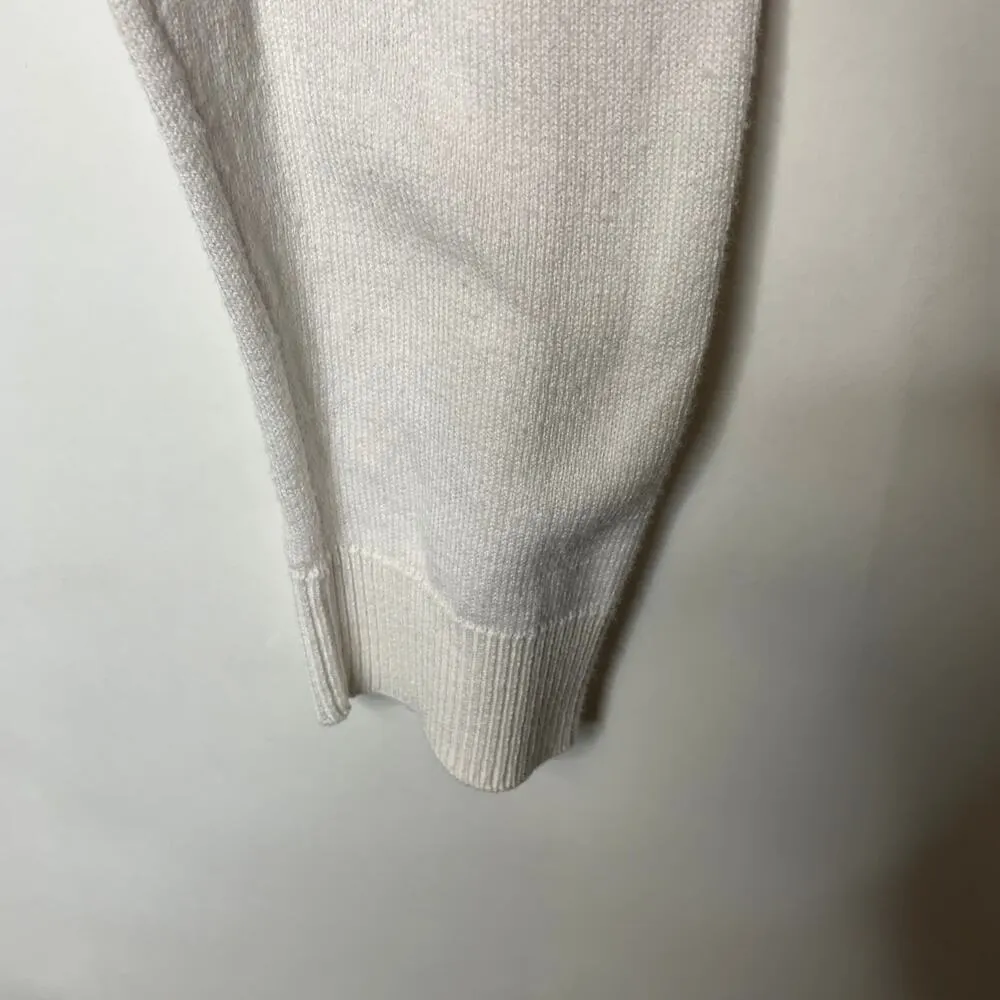 NY&Co Cream Button Front Cardigan Gem Buttons Sz Medium - Image 3