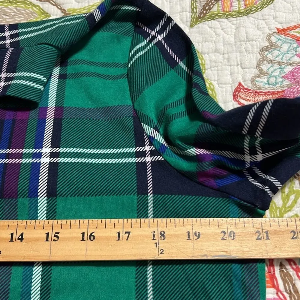 Kim Rogers size medium emerald holiday plaid mockneck longsleeve green plaid NWT - Image 7