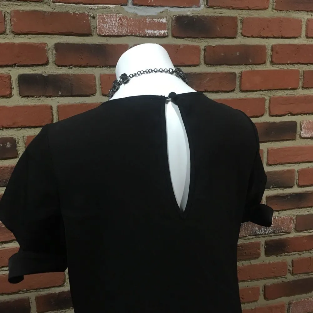 TOBI black shift dress Sz M Short Sleeve Little Black Dress - Image 6