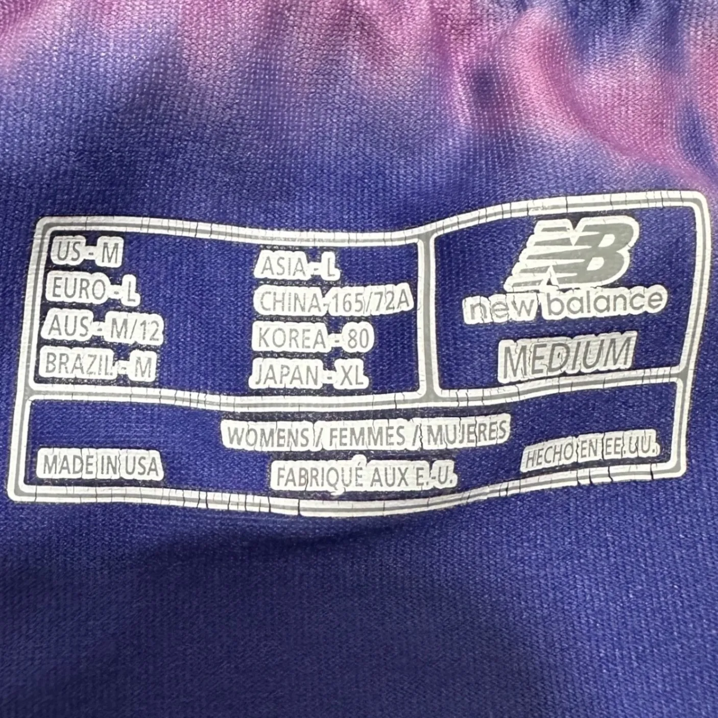 NEW BALANCE | Purple Abstract Tie Dye Capri Athletic Workout Leggings,  Size M - Image 3