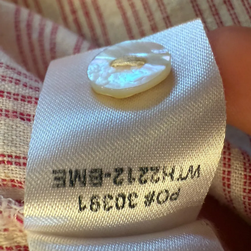 FAHERTY Desmond Bloom Sierra Stripe Linen Dolman Henley Top M - Image 6