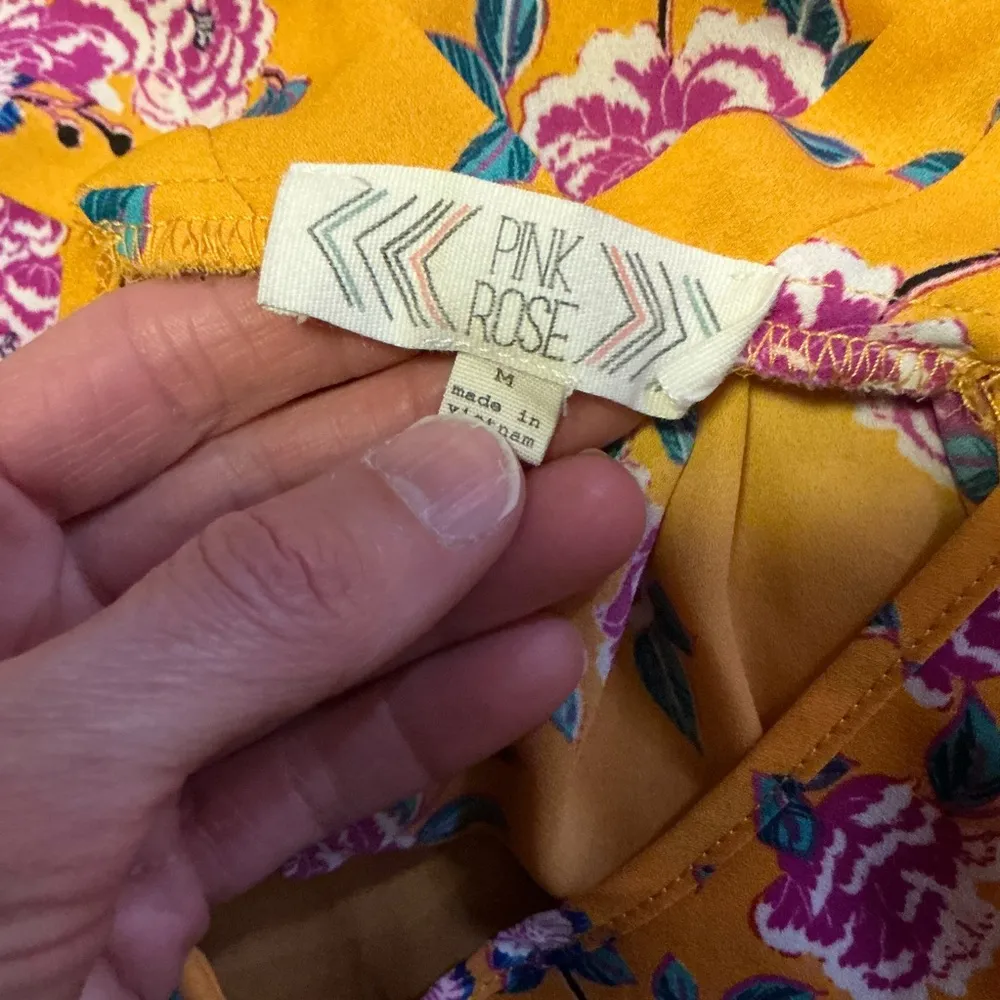 Pink Rose bright floral summer tank top - Image 2