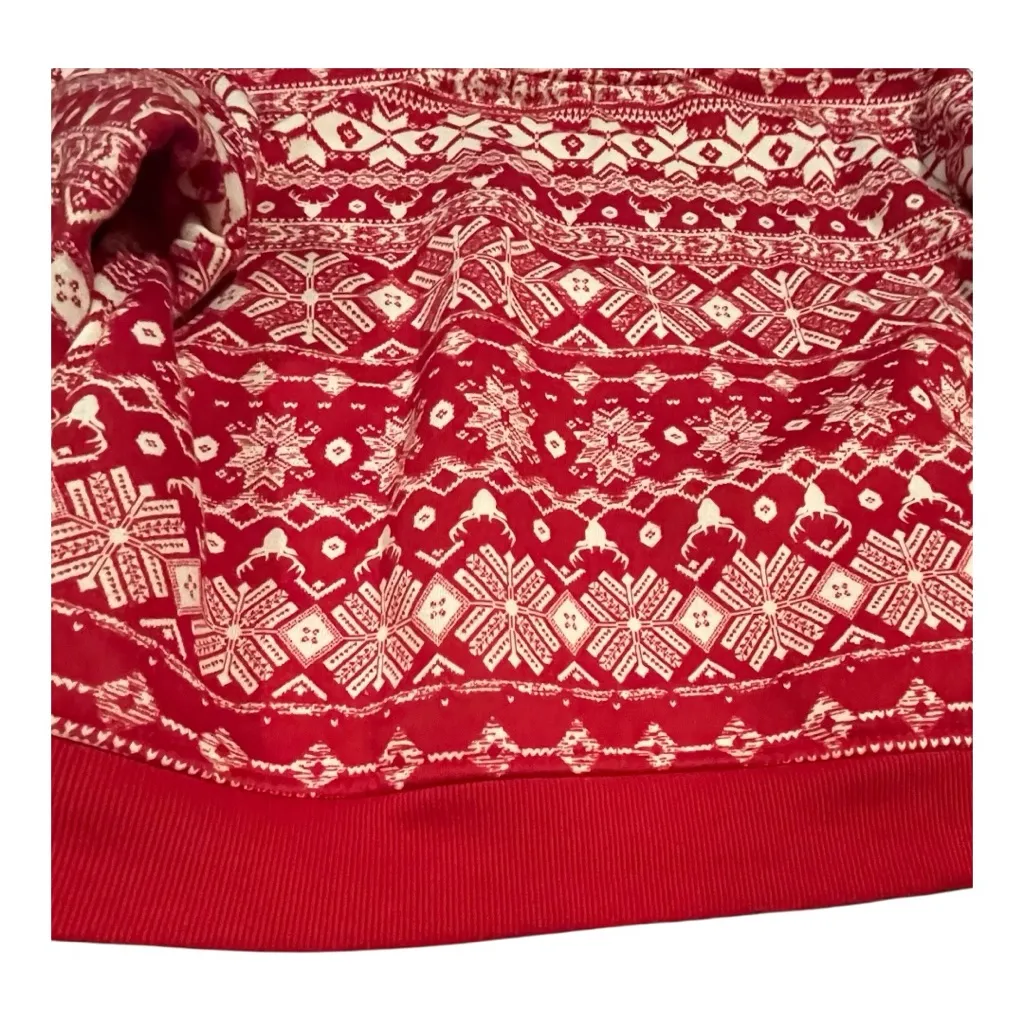 Better Together Red Fair Isle Snowflake Reindeer Christmas Sweater Women’s Small - Image 5