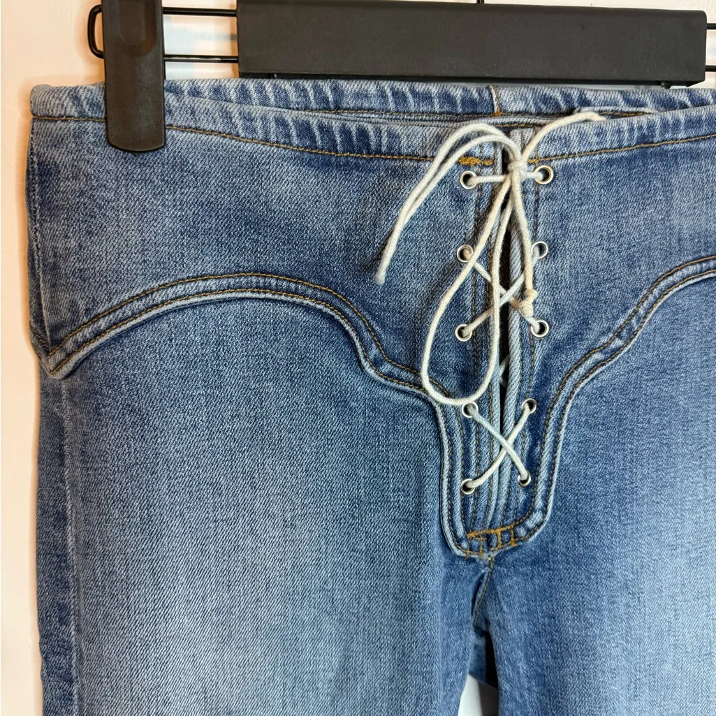 Revice Encore Wild West Low Rise Lace Up Flare Jeans - Image 10