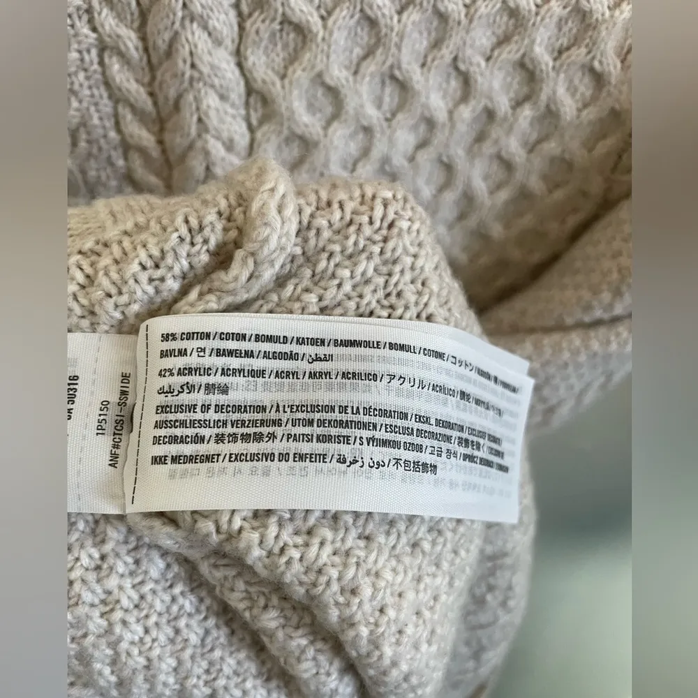 Abercrombie and Fitch Cream Cable Knit Sweater Dress Sz S - Image 5