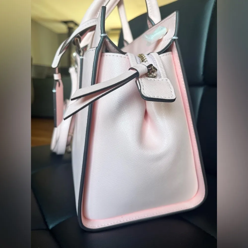 Kate Spade Medium Satchel Peony Blossom Pink Saffiano Leather Crossbody NWT - Image 3