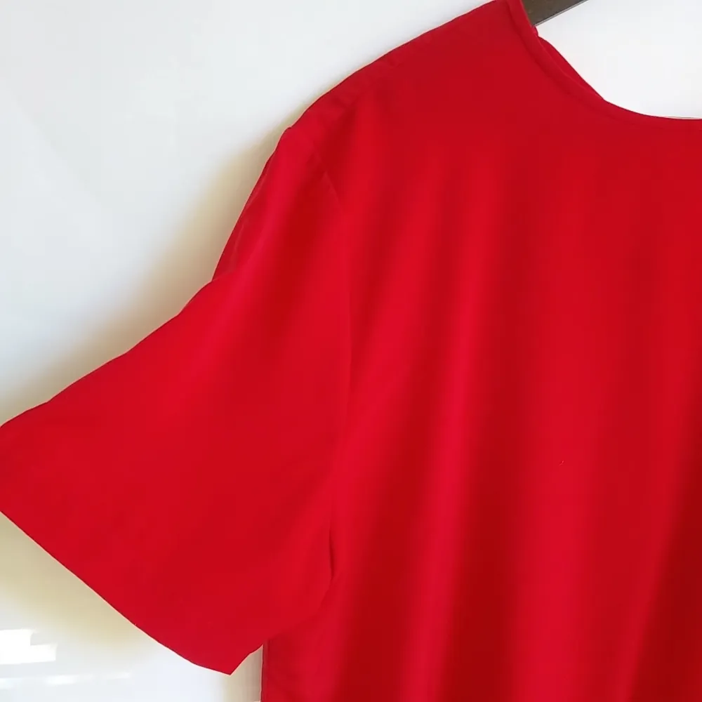 Liz Baker XL Red Short Sleeved Shell Top Plus - Image 2