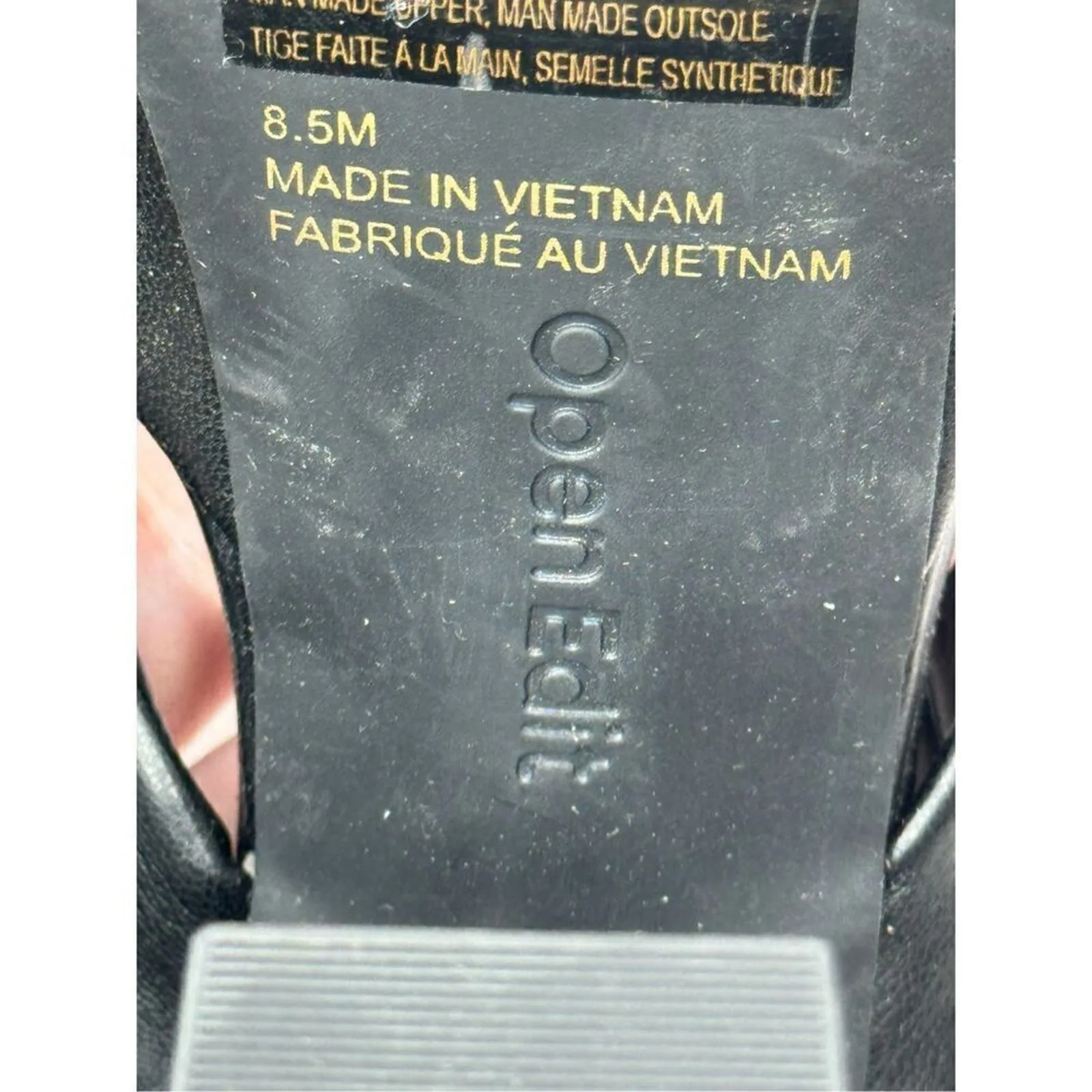 Open Edit  Platform Sandals Size 8.5 Black Square Open‎ Toe Knotted Detail - Image 8